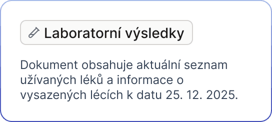 Laboratorní výsledky